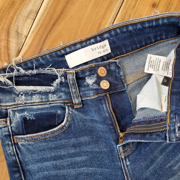 NEW! BUCKLE Bridge by GLY Elliot High Rise Ankle Skinny Stretch Jeans Raw Hem 25 - Picture 10 of 14